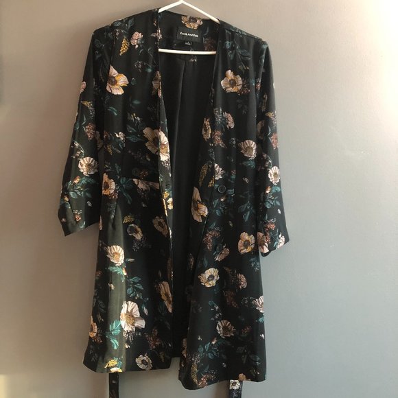 Frank and Oak Floral Double Button Overcoat Small - Picture 1 of 5